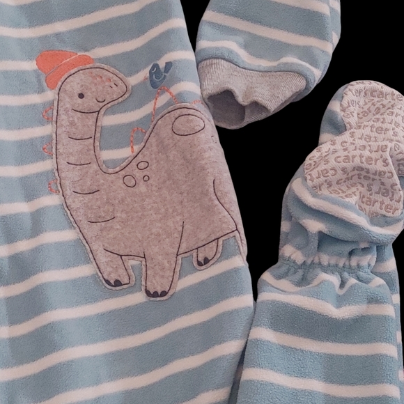*0186 blanket sleeper pajama fleece dino set Boys 4T - Picture 2 of 2